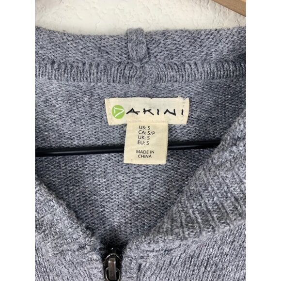 DAKINI Womens Wool Cashmere Gray Hooded Zip Up Sweater Size Small - Picture 5 of 9